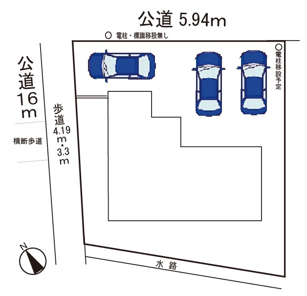 小牧市小木南３丁目　新築戸建の区画図|駐車場３台可
