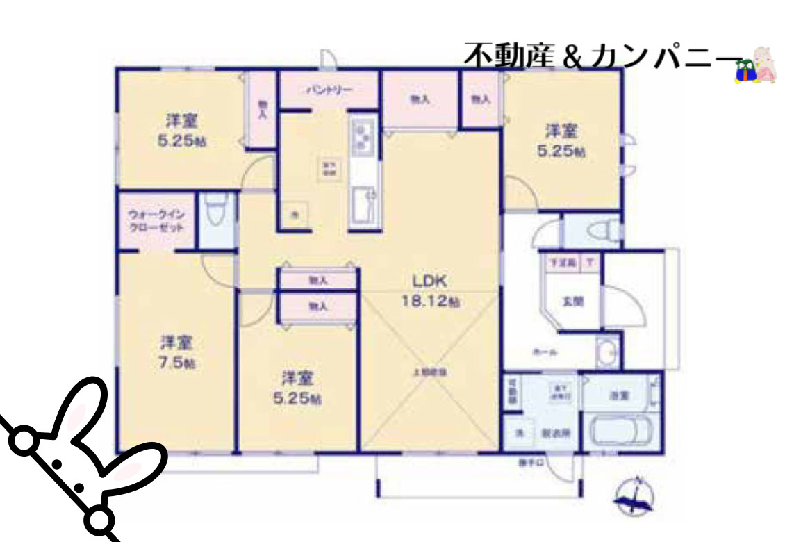 ハートフルタウン新居浜土橋1丁目-C号棟　新居浜市土橋1丁目の新築戸建の間取り