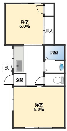 【間取り】 | 正田荘 | 浴室はシャワーのみか、浴槽有りかは未だ不明です