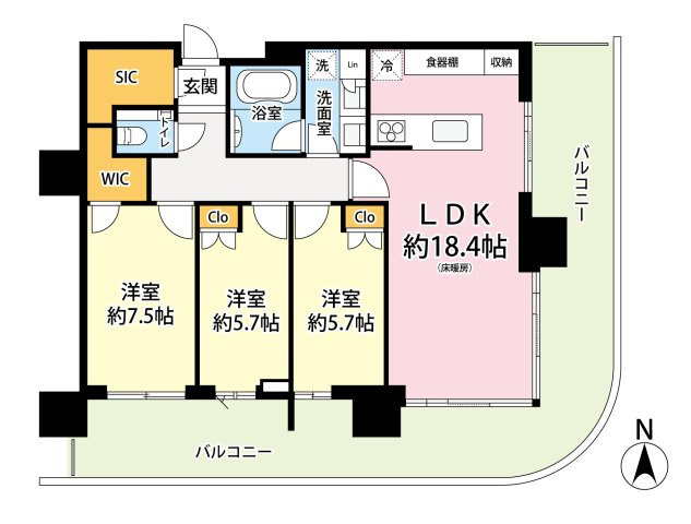 HARUMI FLAG SUN VILLAGE T棟の間取り