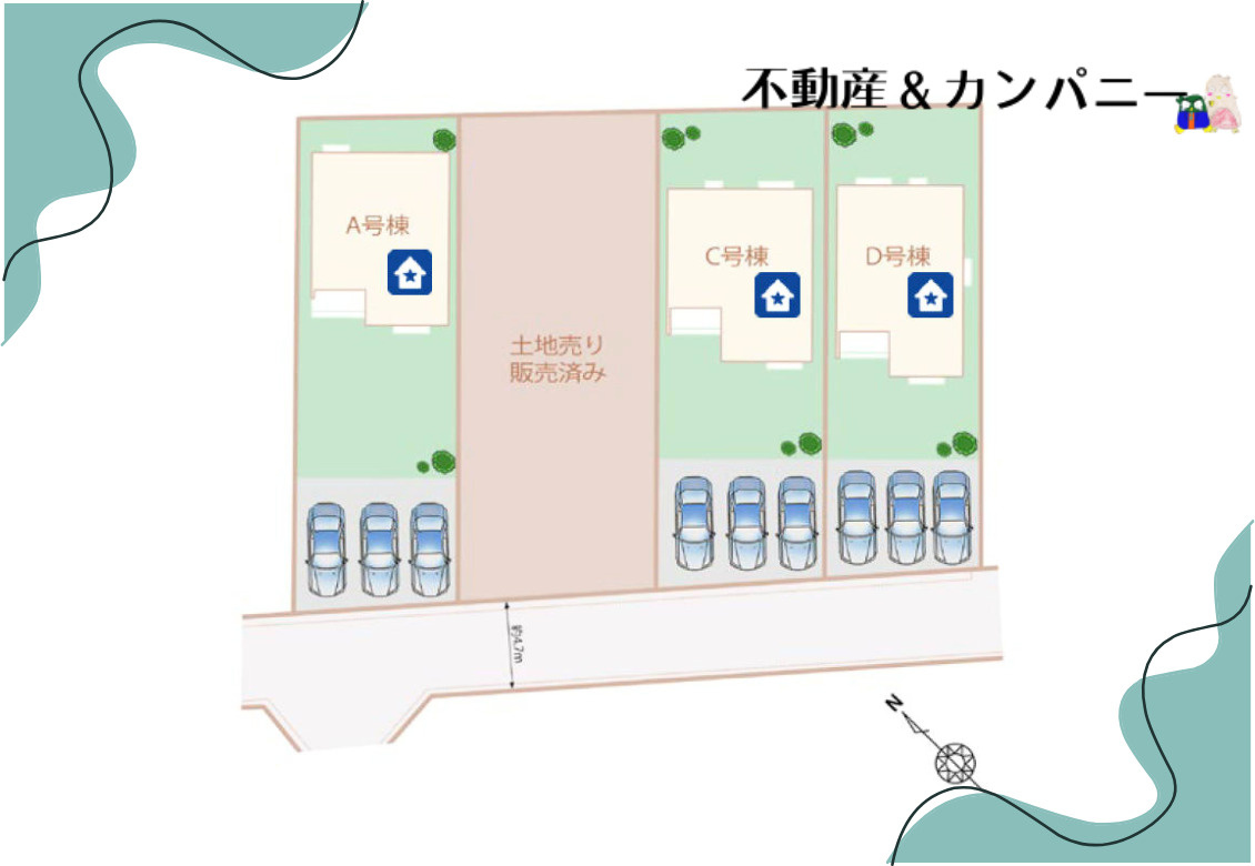 ハートフルタウン今治横田町-A号棟　今治市横田町1丁目の新築戸建の区画図