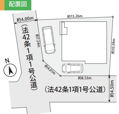 緑区町屋4丁目新築戸建て　1期№1の区画図|区画図「緑区町屋4丁目新築戸建て 」