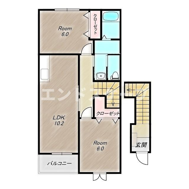サンリット　Ⅱの間取り|高崎、前橋のお部屋探しはエンドスケープまで！お客様の理想お聞かせ下さい♪