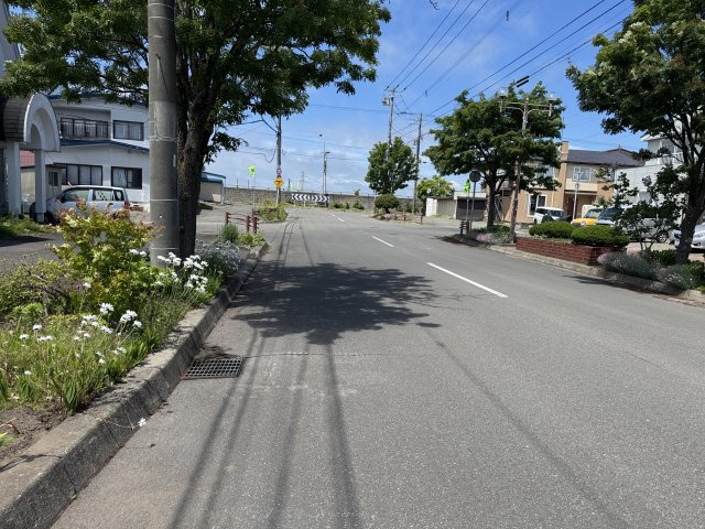 愛国西４丁目　売土地の周辺|道路西方向。先がTの字なので車がゆっくり走って静かな環境です
