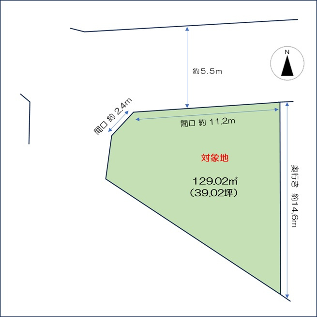 岡山市北区万成西町①号地の区画図|◆敷地面積は約39坪ございます。