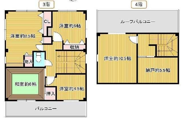 京橋戸建テナントの間取り