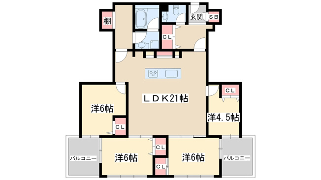 【間取り】 | ザ・グランドビューオオサカ