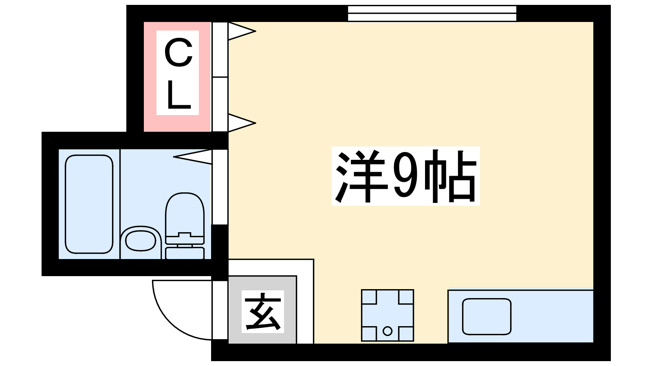 【間取り】 | コーポセブン（十三東）