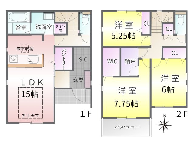 守山区西城2期(全3棟)の間取り