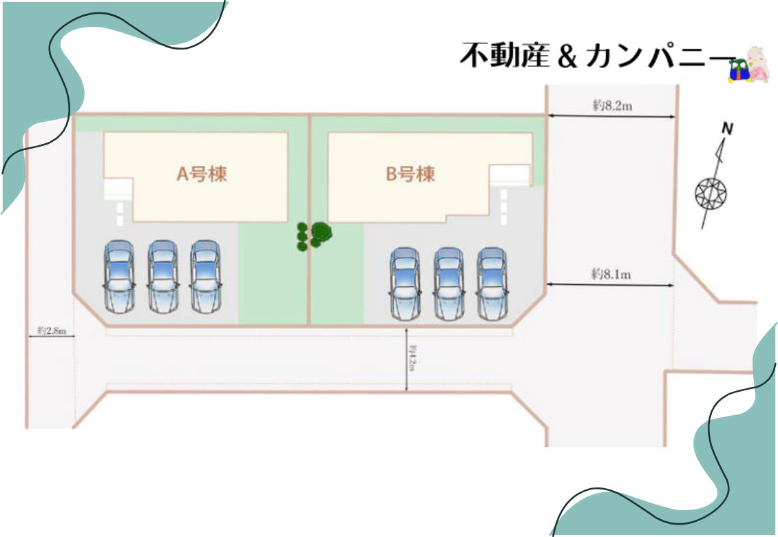 ハートフルタウン新居浜東雲-B号棟　新居浜市東雲町2丁目の新築戸建の区画図
