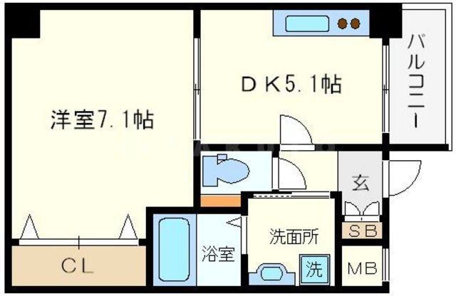 フロンティアタワー九条Ⅲ(旧CITY SPIRE九条Ⅲ)の間取り|CITY SPIRE九条III（シティースパイアー九条III）　開放感ある間取り
