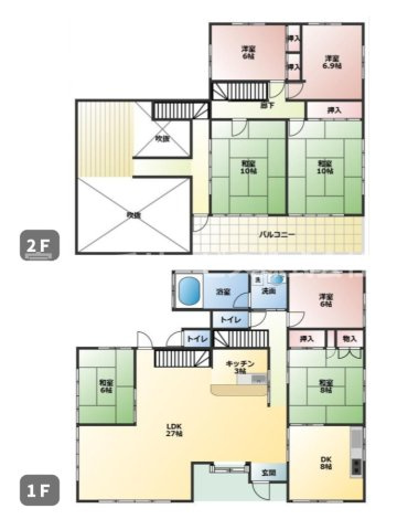 【間取り】 | 周智郡森町三倉　中古住宅 | 8LDK