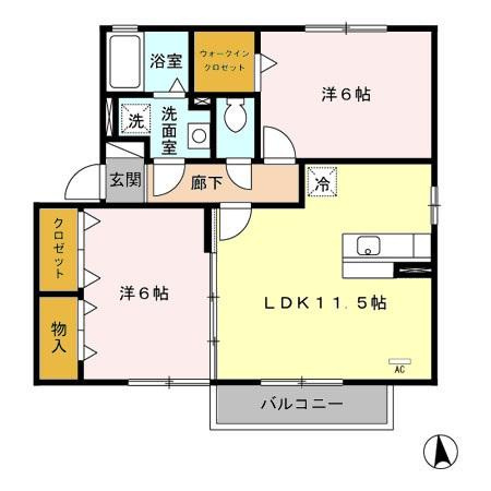 エテルノ ストラーダ塔原西 D棟の間取り