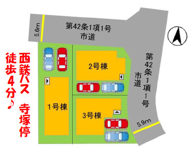 南区寺塚1丁目2期2号棟の区画図