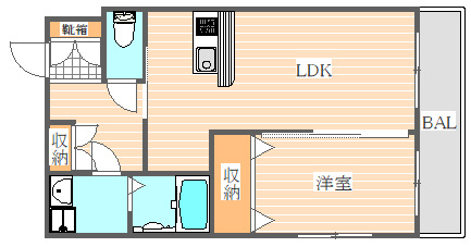 第34川崎ビルの間取り|使いやすい間取りです。