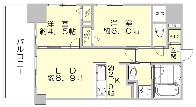 ゼクシオン博多の間取り|使いやすい間取りです。