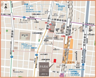【地図】 | パークアクシス上野三丁目