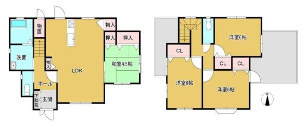 天理市南六条町　一戸建の間取り