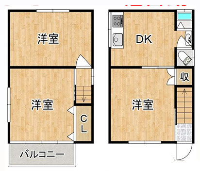 寝屋川市大成町貸家の間取り