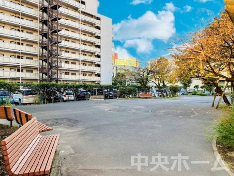 南砂町グリーンハイツ1号棟の中庭|敷地内には緑が多く住環境良好です