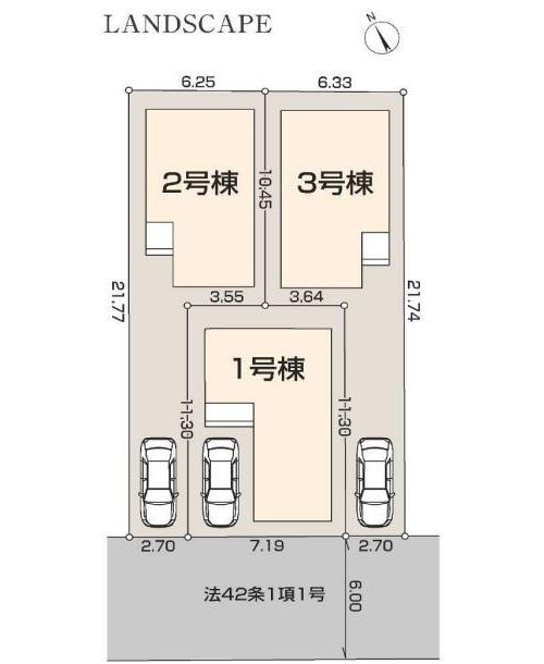 【Livele Garden.S】東久留米市前沢５丁目第３の区画図|前道が6ｍあるので、車庫入れが苦手な方でも安心して入れられます♪