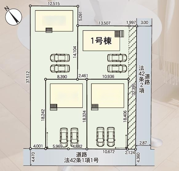 那珂市杉第3　新築戸建　1号棟の区画図