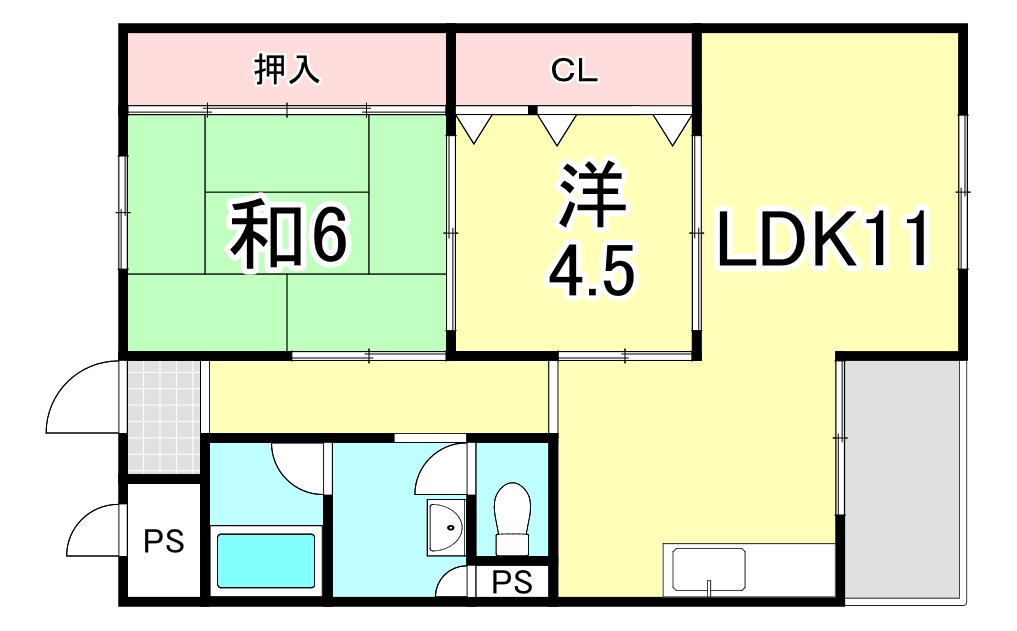 住吉台東住宅3号棟の間取り