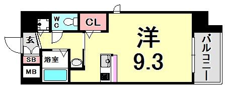 プレサンス三宮花時計前の間取り