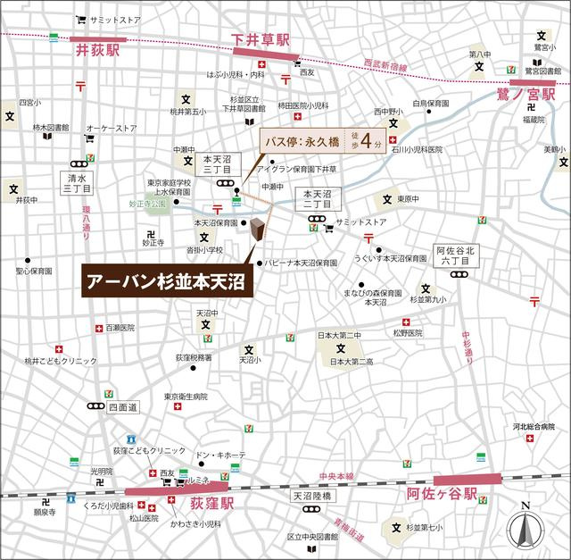 アーバン杉並本天沼の地図