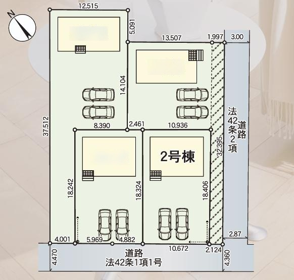 那珂市杉第3　新築戸建　2号棟の区画図