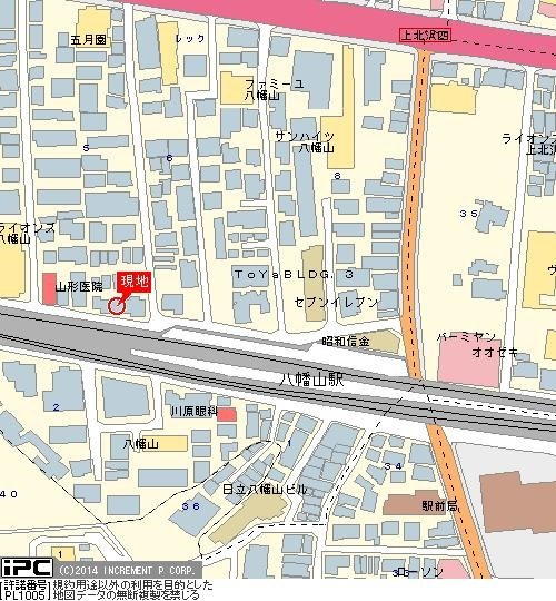 グランドコート八幡山の地図