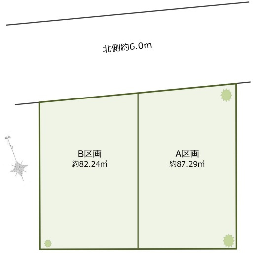 宮坂１　土地の区画図|※B区画は販売終了しております！