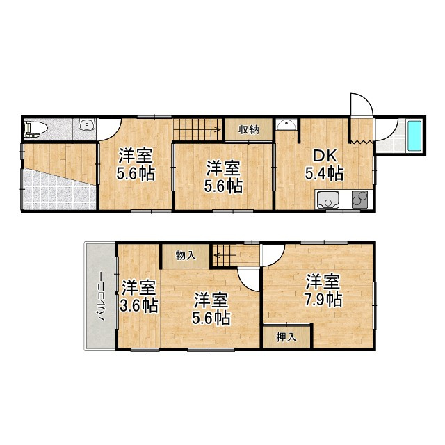 高砂市緑丘2丁目貸家の間取り