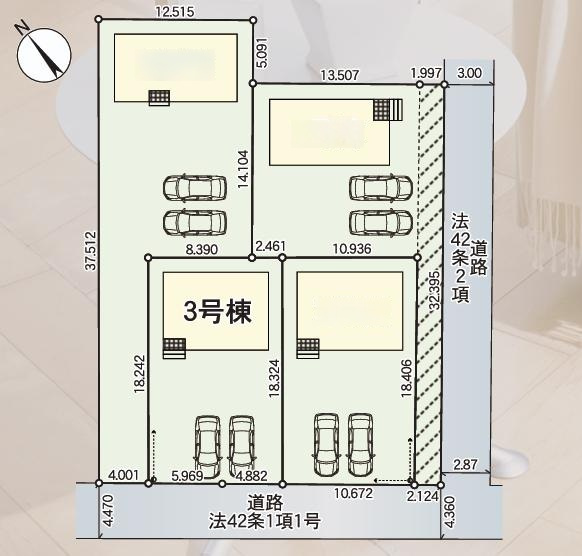 那珂市杉第3　新築戸建　3号棟の区画図