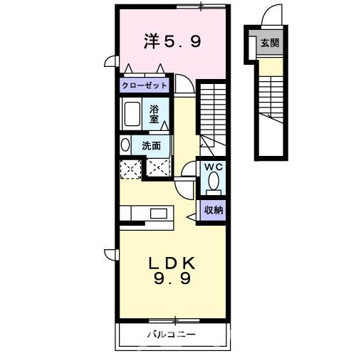 サンライズ川原　Ｄの間取り