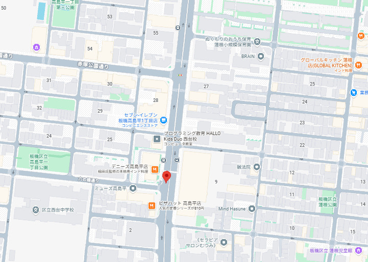 板橋区高島平１丁目の店舗事務所の地図