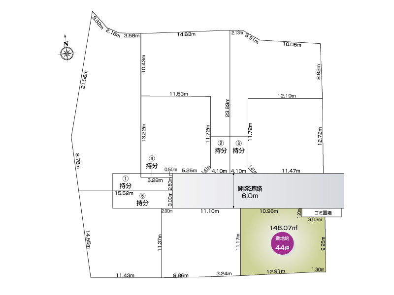 北本市本町４丁目　８区画　8号地　区画図