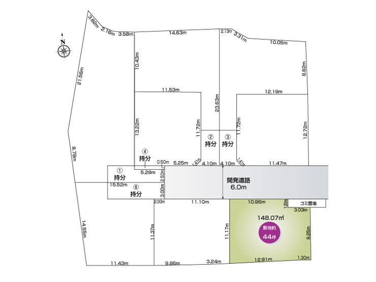 北本市本町４丁目　８区画　8号地　区画図