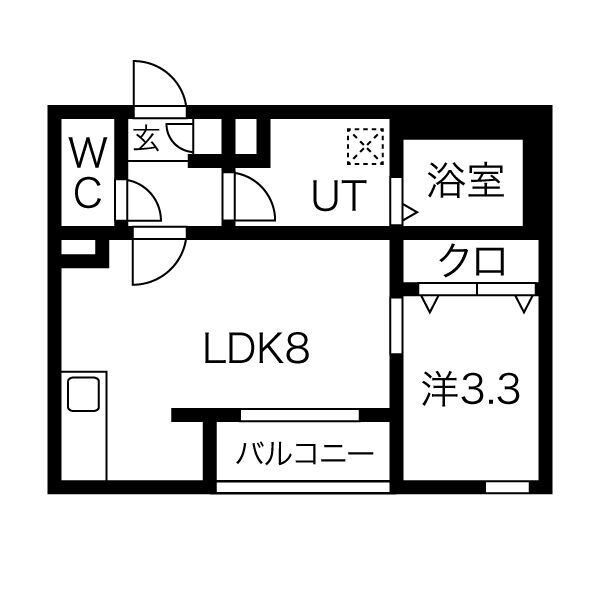 メイクスR道徳公園Iの間取り