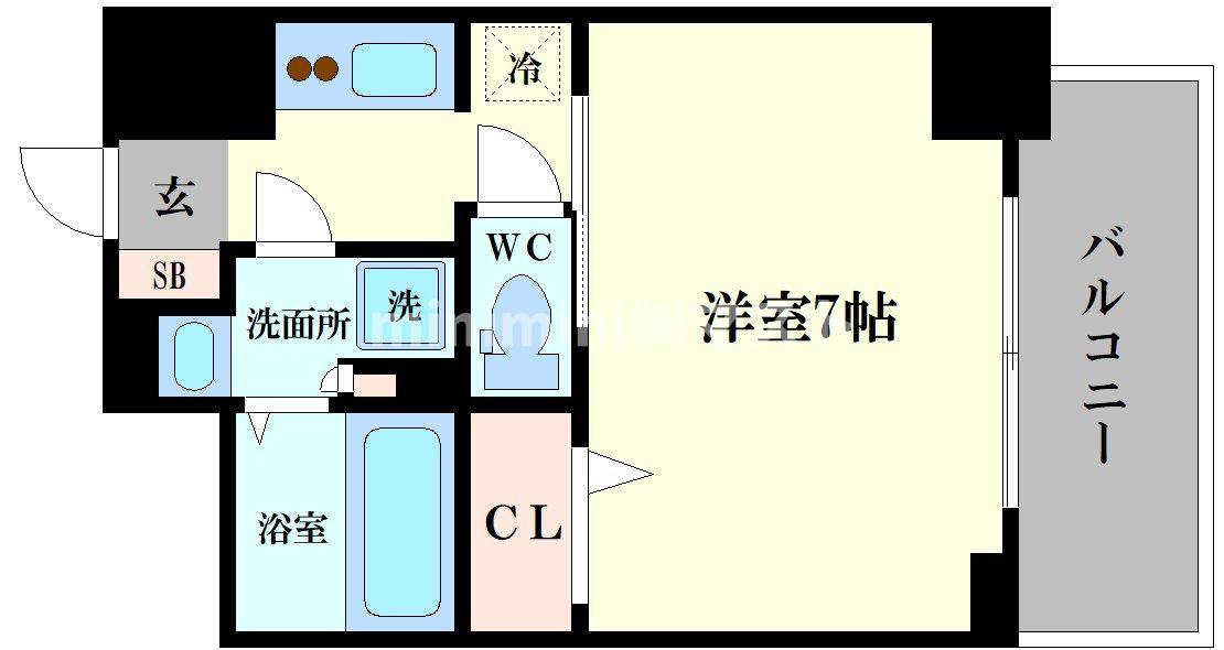 S-RESIDENCE難波大国町Deuxの間取り
