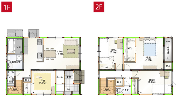 【並列駐車3台×4LDK】高知市瀬戸東町3丁目建売1の間取り|【4LDK×並列駐車3台】1階に洋室のあるゆとりある住まい♪