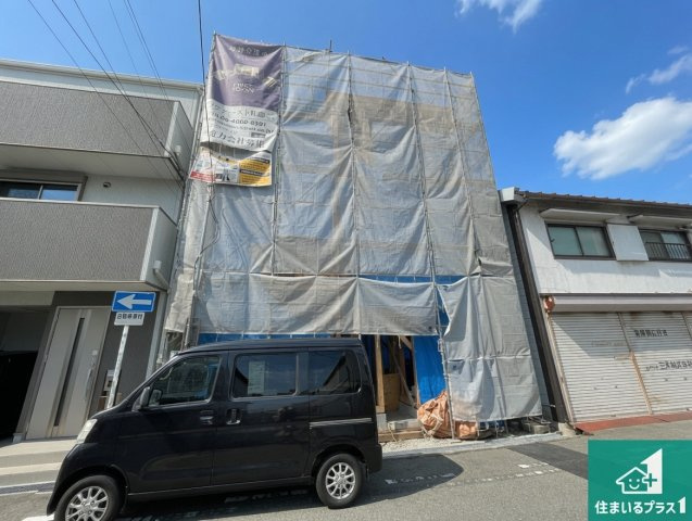尼崎市梶ケ島　第2期　新築一戸建ての外観|周辺は落ち着いた街並みの住宅地！子育てがしやすい住環境です！まだ未完成ですが、現地でしかわからない事もございます。是非一度ご覧ください。