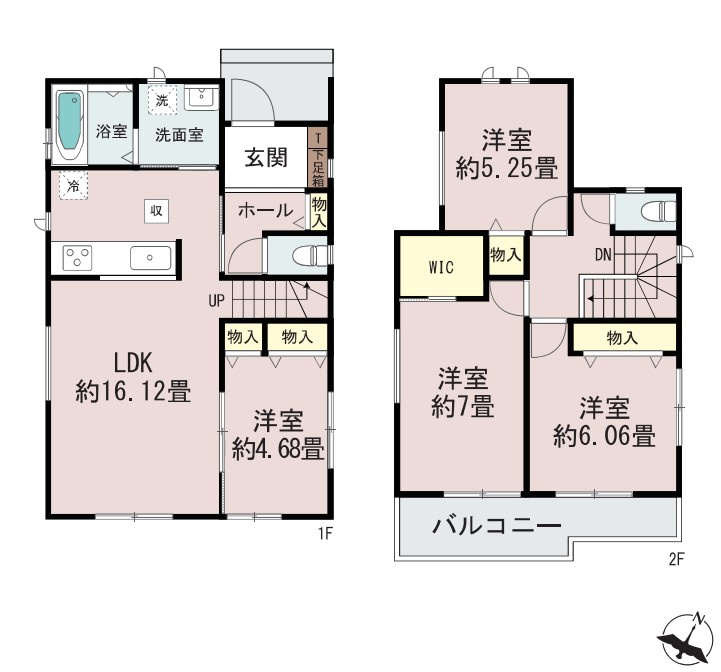 ひたちなか市相金町33番　A号棟　新築戸建の間取り