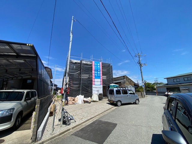 【新築戸建て】秋田市土崎港北第10　2号棟の前面道路含む現地写真|2026年8月8日撮影