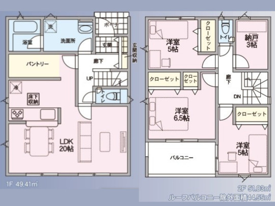 【新築戸建て】秋田市土崎港北第10　1号棟の間取り