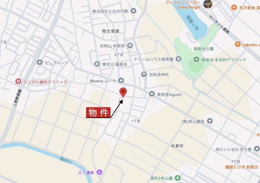 鈴鹿市稲生塩屋1丁目《1号棟》の地図|広域Map