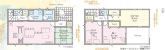 【間取り】 | 秦野市堀西  1号棟 第26 | 3LDK+1S（洋室仕様）　防犯カメラ（利用時WiFi接続必要）　ピッキング対策付玄関ドア　人感センサー付玄関灯　インナーバルコニー　浴室乾燥機+窓　各部屋収納　LDK16帖+和室4.5帖