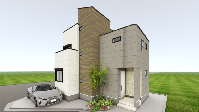 【その他】 | 堀ノ内　新築戸建て＿東南角地×公園近く×緑豊か、癒しとゆとりの暮らし | 完成予想図 外観パースは変更になる場合があります