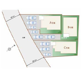 ＋＋八重瀬町安里－C号棟（全３棟）の区画図