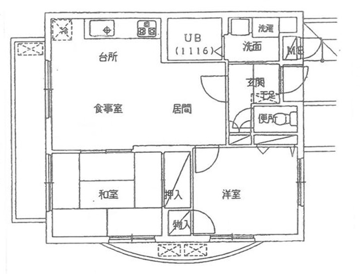 カサベラ大石の間取り|2026年4月リフォーム済
和室・洋室　2面採光　収納付き